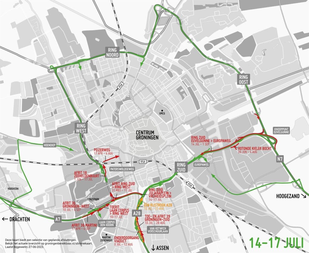Werkzaamheden van 14 t/m 17 juli 2023